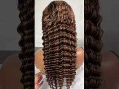 Piyano 4 27 derin dalga ön dantel 13 * 4 bakire insan saçı ön dantel peruk