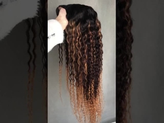 Peruk Kadın Uzun kıvırcık Dalga 1b/4/27 renkli İnsan Saçı U şeklinde peruk