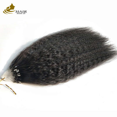 Kinky Straight Prebonded Nano İnsan Saçı Uzantıları Doğal Siyah 18 inç