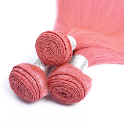 % 100 Fabrika Toptan İşlenmemiş Pembe İnsan Saçı Dokuları