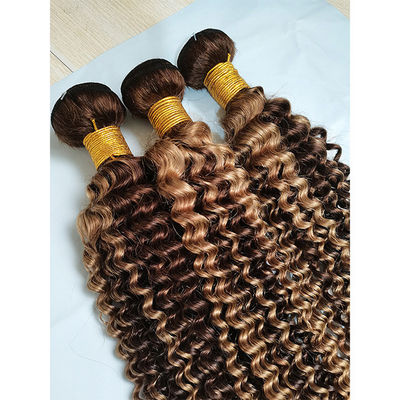 Kinky Curl Hair Bundles P4/27 Ombre İnsan Saçları Uzantıları Saç örgütü