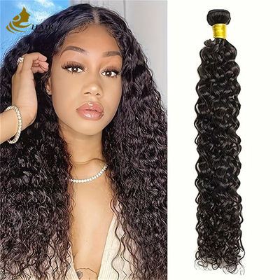 Doğal Siyah Kiny Curly Brezilya İnsan Saçları Bündeler Saç Uzantıları Yapışkan