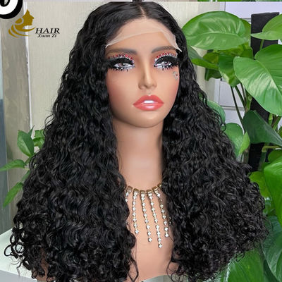 Yapışkansız 5*5 Şeffaf Daye Ön Doğal İnsan Saçı Yapışkansız İpek Üstü Tam Daye Peruk
