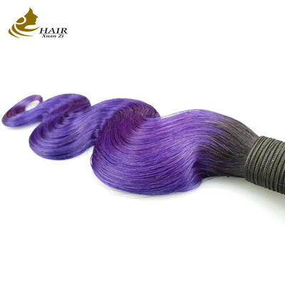 Mor Dalgalı Gölge İnsan Saçı Uzantıları 26 Inch Kinky Curly