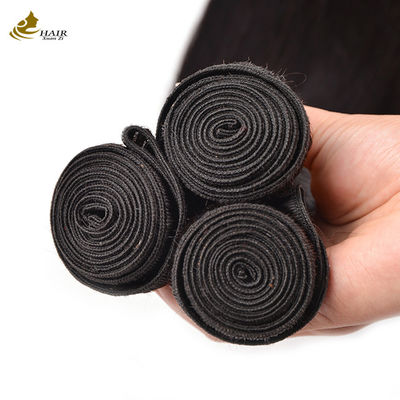 İşlenmemiş 100 bakire saç insan paketleri Doğal Renk Düz saç örgüsi kapalı