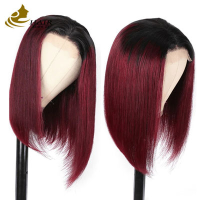Önceden Plucked Kısa Bob Perukları İnsan Saçı 8 Inch Beyaz