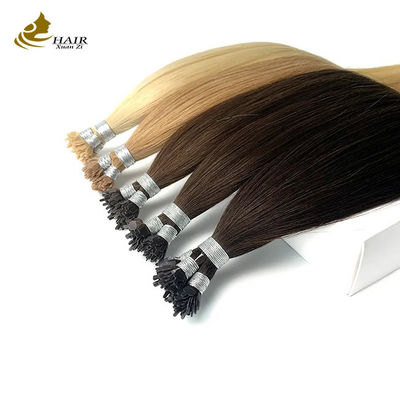 0.5g Ön Bağlı Keratin Saç Uzantıları Doğal Siyah İpekli Düz