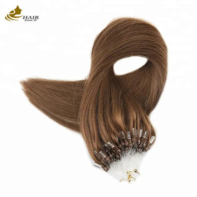 100% Virgin Human Nano Micro Ring Saç Uzantısı Kahverengi Renkli
