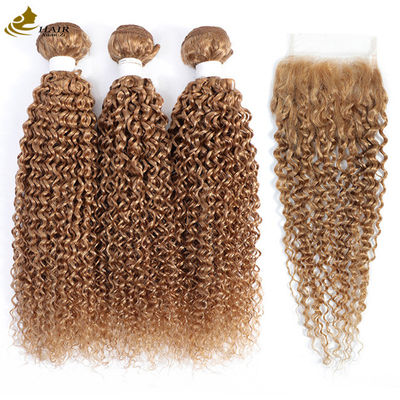 27 Renkli Tüylü Gölge İnsan Saçı Uzantıları Kıvırcık Bakire 100g/Bundle