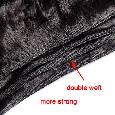 Doğal Siyah Kinky Curl 100 Bakire İnsan Saçları Kutikül Düzleştirme Teknolojisiyle