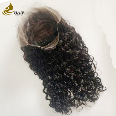 %250 Yoğunluk 20 inç Doğal Siyah Su Dalgası HD 13*6 Yapıştırıcısız Tam Dantel Peruk, Doğal Dolu Saç Çizgisiyle