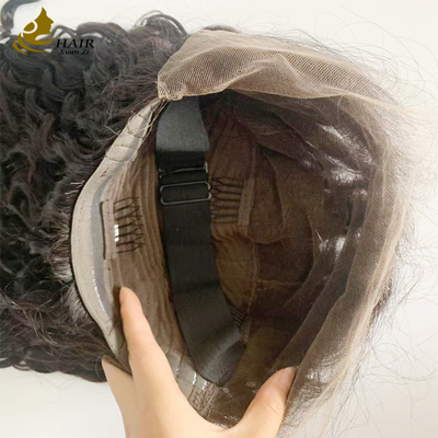 %250 Yoğunluk 20 inç Doğal Siyah Su Dalgası HD 13*6 Yapıştırıcısız Tam Dantel Peruk, Doğal Dolu Saç Çizgisiyle