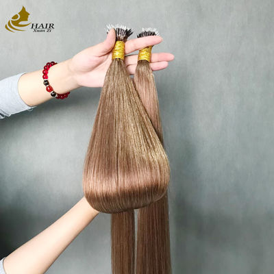 100% Human Hair Nano Ring Machine Pre-Bonded Straight Nano Tip Hair Extension